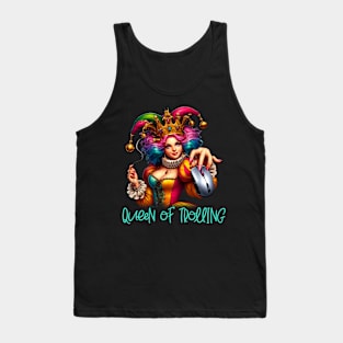 The Queen of Trolling - Whimsical Jester Crown & Computer Mouse Tee Tank Top